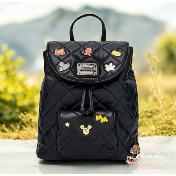 Loungefly Disney Mickey Mouse Icons Quilted Mini Backpack - Picture 1 of 6